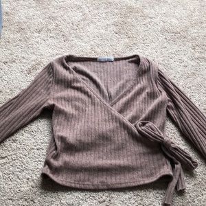 Wrap long sleeve shirt